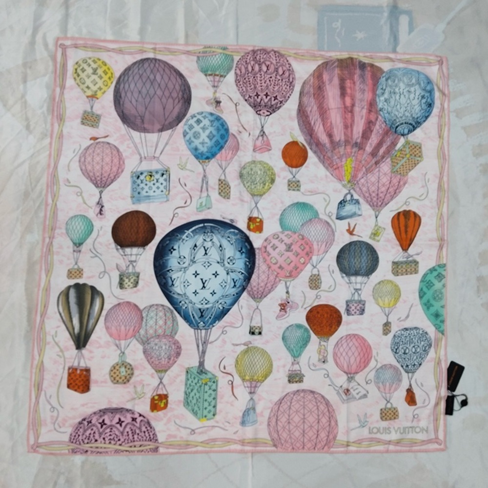Louis Vuitton Up and Away Square Silk Scarf